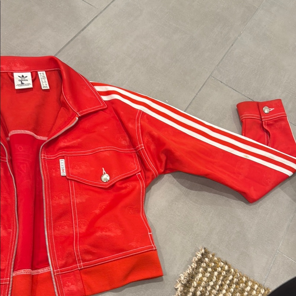 Adidas Fiorucci Women's Red Bomber Jacket - Picture 5 of 5